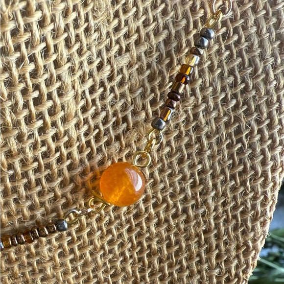 Alquimia Orange Necklace with gold Accents - Picture 2 of 2